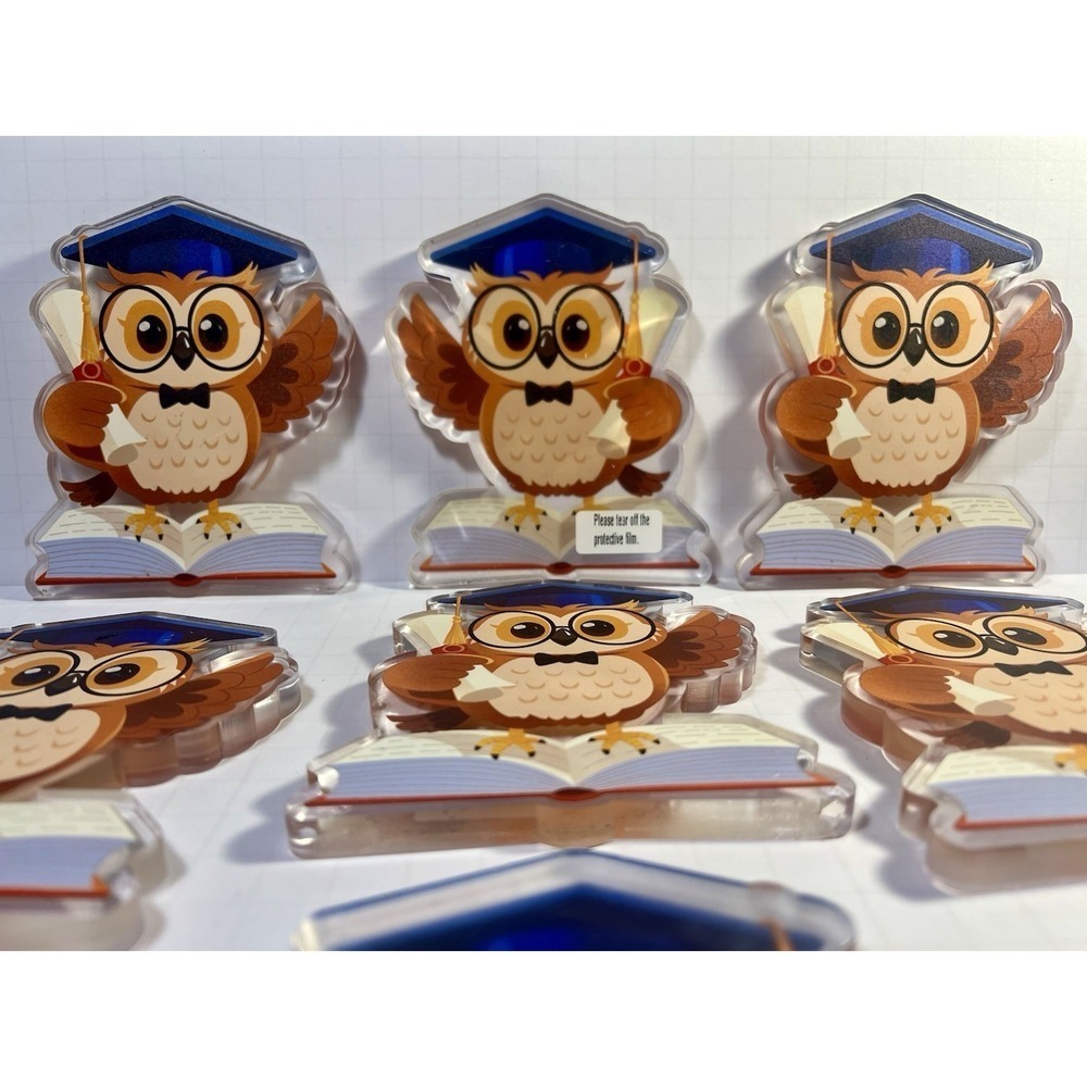 Graduation Owl Centerpiece Acrylic Table Decoration 4.5" Party Decor lot - Picture 4 of 7